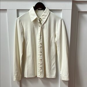 Cream Button-Up Tailored Shirt by J.McLaughlin